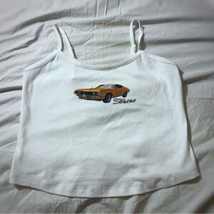 Ford White Sleeveless Fitted Crop Camisole